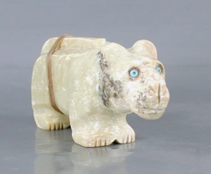 Authentic Native American Mountain Lion Fetish Carving from onyx by Navajo Herbert Davis