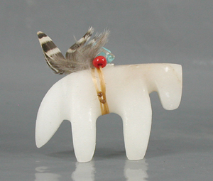 Authentic Native American wolf fetish by Oglala Lakota artisan Delbert Charging Crow