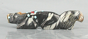 Zuni Mountain Lion Fetish Carving from Picasso marble by Danette Laate