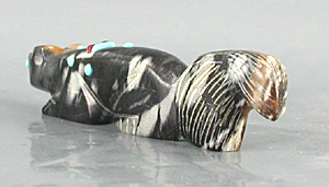 Zuni Mountain Lion Fetish Carving from Picasso marble by Danette Laate