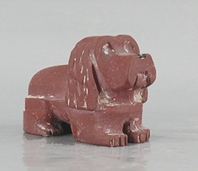 Authentic Native American Dog Fetish Carving from travertine by Zuni Freddie Leekya
