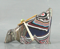 Zuni Coyote Fetish Carving from Fordite by Leland Boone and Daphne Quam