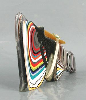 Zuni Coyote Fetish Carving from Fordite by Leland Boone and Daphne Quam