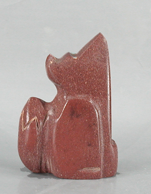 Zuni Coyote Fetish Carving from pipestone by Gilbert Lonjose