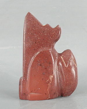 Zuni Coyote Fetish Carving from pipestone by Gilbert Lonjose