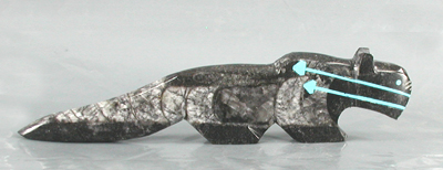 Zuni Mountain Lion Fetish Carving from orthocera by Kenrick Laiwakete