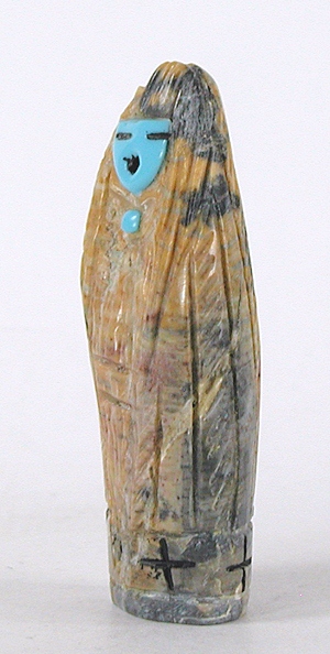 Authentic Native American Maiden Fetish Carving of Picasso Marble by Zuni Faye Quandelacy