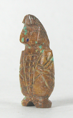 Maiden Fetish Carving of Turquoise with turquoise and coral power spots