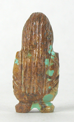 Maiden Fetish Carving of Turquoise with turquoise and coral power spots