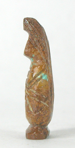 Maiden Fetish Carving of Turquoise with turquoise and coral power spots