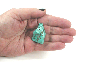 authentic Native American Butterfly authentic Native American Twin Isleta Maiden Fetish Carving of Turquoise with jet eyes, mouth and power spot by Zuni carver Ed Lementino with jet eyes, mouth and power spot by Zuni carver Ed Lementino