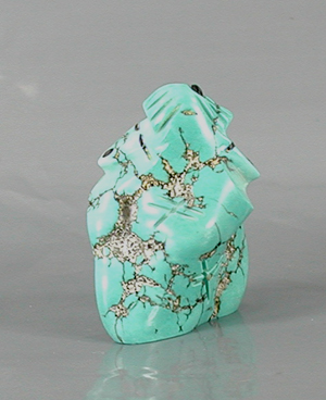 authentic Native American Butterfly authentic Native American Twin Isleta Maiden Fetish Carving of Turquoise with jet eyes, mouth and power spot by Zuni carver Ed Lementino with jet eyes, mouth and power spot by Zuni carver Ed Lementino