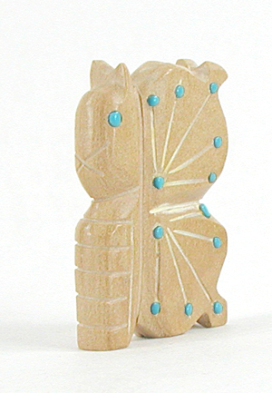 Authentic Native American Indian butterfly maiden of fish rock and turquoise by Zuni artisan Danette Laate