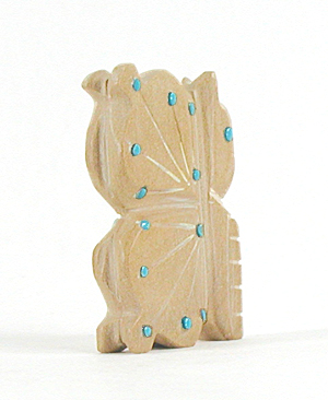 Authentic Native American Indian butterfly maiden of fish rock and turquoise by Zuni artisan Danette Laate