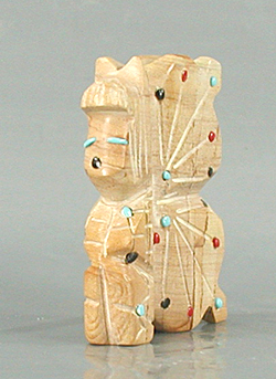Authentic Native American Indian butterfly maiden of fish rock and turquoise by Zuni artisan Danette Laate