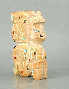 Authentic Native American Indian butterfly maiden of fish rock and turquoise by Zuni artisan Danette Laate