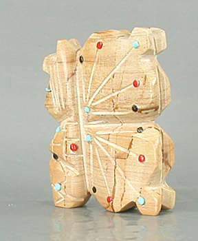 Authentic Native American Indian butterfly maiden of fish rock and turquoise by Zuni artisan Danette Laate