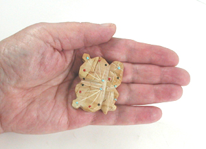 Authentic Native American Indian butterfly maiden of fish rock and turquoise by Zuni artisan Danette Laate