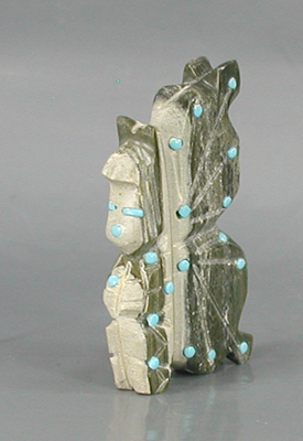Authentic Native American Indian butterfly maiden of banded onyx and turquoise by Zuni artisan Danette Laate