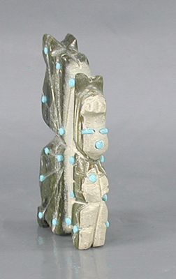 Authentic Native American Indian butterfly maiden of banded onyx and turquoise by Zuni artisan Danette Laate