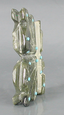 Authentic Native American Indian butterfly maiden of banded onyx and turquoise by Zuni artisan Danette Laate