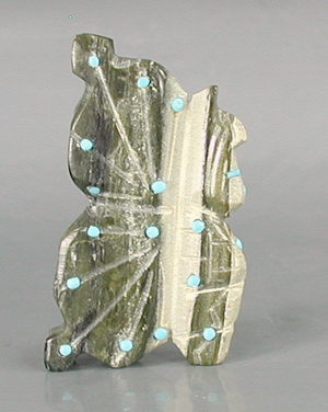 Authentic Native American Indian butterfly maiden of banded onyx and turquoise by Zuni artisan Danette Laate