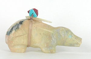 Authentic Native American Mole Fetish carving of dolomite by Navajo Herbert Davis