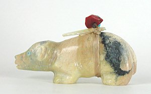 Authentic Native American Mole Fetish carving of dolomite by Navajo Herbert Davis