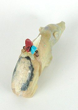 Authentic Native American Mole Fetish carving of dolomite by Navajo Herbert Davis