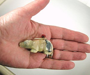 Authentic Native American Mole Fetish carving of dolomite by Navajo Herbert Davis