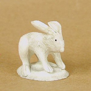 Rabbit Fetish carving of antler by Zuni artist Ruben Najera