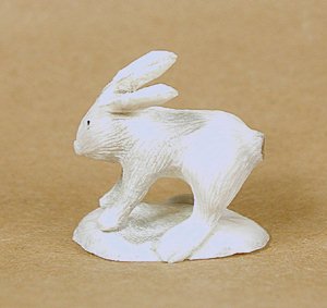 Rabbit Fetish carving of antler by Zuni artist Ruben Najera