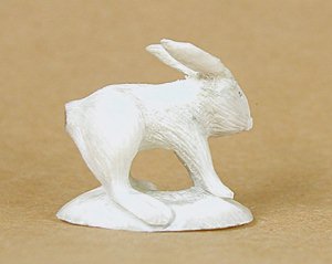 Rabbit Fetish carving of antler by Zuni artist Ruben Najera