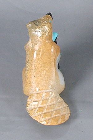 Authentic Native American Beaver Fetish carving of travertine by Zuni Enrike Leekya