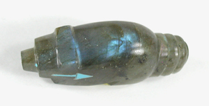 labradorite Beaver Fetish carving with turquoise eyes by Zuni artisan Abby Quam Panteah