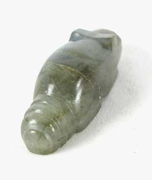 labradorite Beaver Fetish carving with turquoise eyes by Zuni artisan Abby Quam Panteah