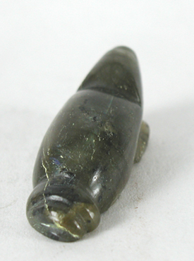 labradorite Beaver Fetish carving with turquoise eyes by Zuni artisan Abby Quam Panteah