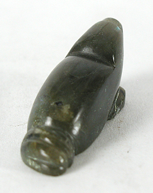 labradorite Beaver Fetish carving with turquoise eyes by Zuni artisan Abby Quam Panteah
