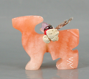 Authentic Native American Utah alabaster rabbit fetish by Oglala Lakota artisan Delbert Charging Crow