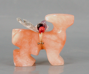 Authentic Native American Utah alabaster rabbit fetish by Oglala Lakota artisan Delbert Charging Crow