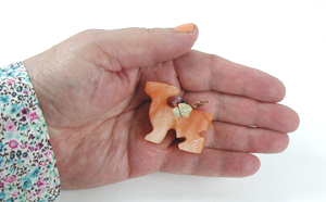 Authentic Native American Utah alabaster rabbit fetish by Oglala Lakota artisan Delbert Charging Crow