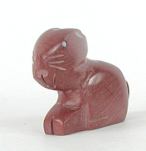 Authentic Native American rabbit fetish carving by Zuni artisan Gilbert Lonjose