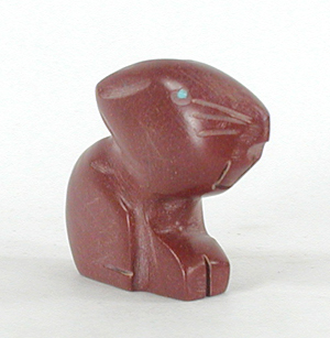 Authentic Native American rabbit fetish carving by Zuni artisan Gilbert Lonjose