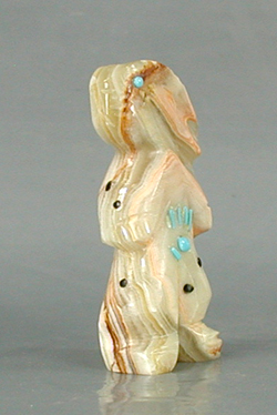 Authentic Native American rabbit fetish carving by Zuni artisan Danette Laate