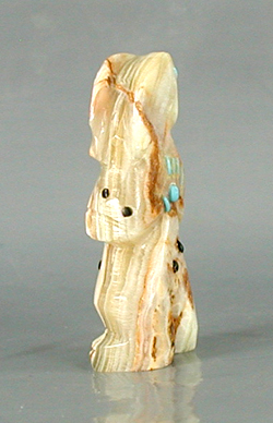 Authentic Native American rabbit fetish carving by Zuni artisan Danette Laate