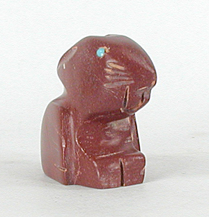 Authentic Native American rabbit fetish carving by Zuni artisan Gilbert Lonjose