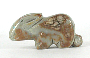 Authentic Native American Picasso marble rabbit fetish by Zuni artisan Vern Nieto