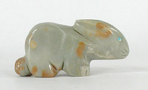 Authentic Native American Picasso marble rabbit fetish by Zuni artisan Vern Nieto