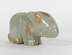 Authentic Native American rabbit fetish carving by Zuni artisan Vern Nieto