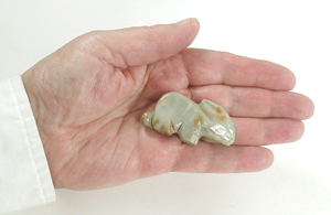 Authentic Native American Picasso marble rabbit fetish by Zuni artisan Vern Nieto